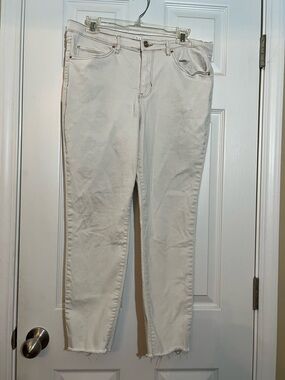 🦋Nicole Miller Off-White Ankle Crop Skinny Jeans size 14